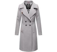 Navahoo Wooly Women's Wool Coat Long Trench Coat with Lapel Collar XS - 3XL, Zinc grey., S