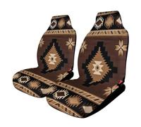 Navajo Native Americans Aztec Brown Pattern Car Seat Covers, Seats Protection for Women and Girls, Suitable for Most Vehicles, Cars, Trucks, SUVs, Vans., 2PCS
