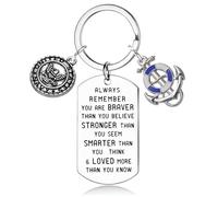 Naval Academy Gifts Navy Inspirational Keychain Gift for Men Deploying Partner Gift Navy Jewelry Deployment Gifts, White, One size