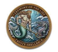 Naval Military Coin - Poseidon Sea Serpent Eagle Globe Emblem, Honor Courage Sea Tradition Maritime Token for Ceremony of The Line