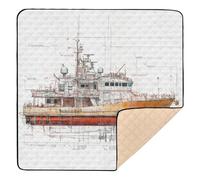 Naval Vessels Large Non-Slip Baby Activity Play Mat for Floor Water Resistant Kicking Mat for Baby Kids Toddlers Infants, 50'' x 50''