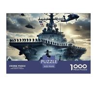 Naval Warfare 1000 Pieces Recycled Paper Puzzle for Adults -Vintage Ship Ocean Nature Blend Educational Game Decompression Fun Present70x50cm/1000pcs