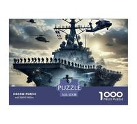 Naval Warfare Educational Game Challenge 1000 Piece Puzzle for Adults -Vintage Ship Ocean Nature Blend Decompression Fun Present for Home52x38cm/1000pcs