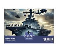 Naval Warfare Great Gift Idea 1000 Piece Jigsaw Puzzle -Vintage Ship Ocean Nature Blend for Adults Men And Women Educational Game Challenge38x26cm/1000pcs