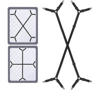 Navani Bed Sheet Clips For Bedding | Fitted Bed Sheet Straps Clips Holder | Bed Sheet Grippers Suspenders | Bed Scrunchie UK | Bed Sheet Fasteners Grippers | Mattress Sheet Clips Straps | 2pcs Black