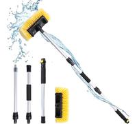 NAVAPAL 54" Car Wash Brush with Long Handle, Flow-Thru Soft Bristle Car Washing Brush with Extendable Handle and Hose Attachment for Car, RV, SUV, Truck, Boat, House Siding, Solar Panels, Yellow