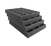 Navara Figure Case Tray Set to carry 72 troops on 25mm bases with dynamic poses. 72 compartments 25mm deep, each 52mm x 35mm