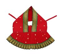 Navaratri Goddess MATA Rani Poshak, Maa Laxmi, Durga, Saraswati, Radha Shringar for Kalasha Pooja (Red) Appropriate for 7 inch Idol