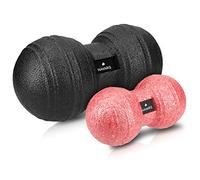 Navaris 2X Peanut Duo Massage Ball - in 2 Sizes self-Massage Duo Ball Fascia Ball Set - Trigger Point Massage Ball - Fascia Balls Black red