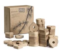 Navaris 45 Pack Cedar Rings for Hangers - Cedarwood Heart -Shaped Blocks for Clothes and Cupboard Protection - Cedar Wood for Wardrobe, Drawers & Storage Boxes
