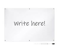 Navaris Acrylic Dry Erase Board - 60 x 90 cm - Clear Memo Board for Wall - Floating Transparent Wipe Board - Wall Mounted Landscape or Portrait - Large