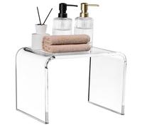 Navaris Acrylic Stool - Clear Shower & Bath Chair - Plastic Bench Ideal for Bathroom and Toilet - Step Stools to Sit in Shower - Versatile Modern Design - Stable and Non-Slip