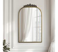 Navaris Antique Mirror - Ornate Vintage Mirrors for Wall Mantle - Mirror for Bedroom Bathroom Entryway Living Room Hallway Walls - Gold Brass Bronze Style - Large Full Length