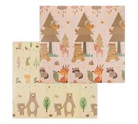 Navaris Baby Play Mat - Large Soft Foam Floor Mat Playmat for Babies Kids Toddlers - Foldable Padded Crawling Mats for Newborn - Wild Animals/Forest