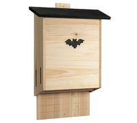 Navaris Bat House - Solid Wood Bat Houses Bat Box for Outdoors with Stylish Black Roof Design - Bat Nesting Boxes for Gardens UK - No Assembly Required - Spacious Design - Large