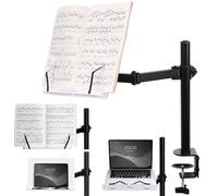 Navaris Book Stands with Clamp - Book Holder for Reading - Wood Books Stand - Works with Music, E-Readers or Tablets - 34 x 45 x 55 cm (13.39 x 17.72 x 21.65)