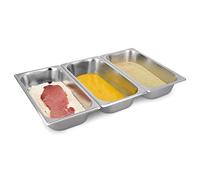 Navaris Breading Trays Set - 3 Stainless Steel Pans for Preparing Bread-Crumb Dishes, Panko, Schnitzel, Coating Fish and Marinating Meat