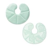 Navaris Breast Gel Pads - Hot or Cold Breastfeeding Pad Set - Reusable Heat or Cooling Compress Packs with Polyester Plush Backing - 2 Pack, Green