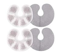 Navaris Breast Gel Pads - Hot or Cold Breastfeeding Pad Set - Reusable Heat or Cooling Compress Packs with Cotton Covers - 2 Pack, Grey