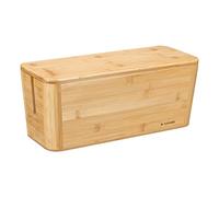 Navaris Cable Tidy Box - Bamboo Cable Storage Box Organiser for Wires, Cables, Extension Sockets, Chargers and Power Plug Cords - 39.4 x 16 x 16cm