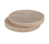 Navaris Cardboard Cat Scratcher Boards (Pack of 2) - Round 34cm Diameter - Replacement Scratching Pads Cardboard Cat Scratcher Bed 52414