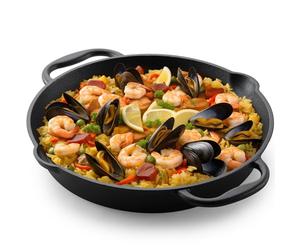 Navaris Cast Iron Skillet - 30cm Pre-Seasoned Frying Pan with Double Handles, for Oven, Stovetop, Grill & Campfire, Induction Ready, Pouring Lips, Non-Toxic, Heavy-Duty Cookware