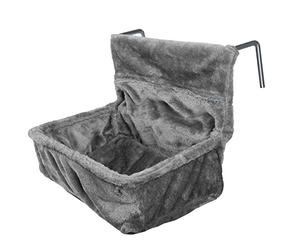 Navaris Cat Radiator Bed - Hanging Plush Basket Hammock with Cushion and Adjustable Metal Frame to Hook onto Radiators - 6kg Maximum Weight - Grey