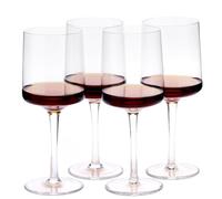 Navaris Clear Wine Glasses - Set of 4 - Transparent Wine Glasses with Stems - Stylish Design Glassware for Serving Wine, Cocktails, Dessert