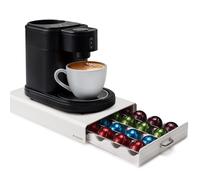 Navaris Coffee Capsule Storage - Compatible with Nespresso Vertuo Pod Holder - Stylish Capsules Organiser - Extra Pods Storage Accessories for Coffee Bar - Creme