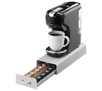 Navaris Coffee Pod Holder, Grey - Compact, Space Saving Coffee Capsule Storage Holders - Durable Espresso Organiser Station - Coffee Machine Drawer Ideal for Small Kitchens