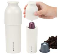 Navaris Coffee Pod Recycling Tool (1 Piece) - Recycler for Espresso Pods - Aluminium Capsule Recycling at Home - White