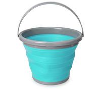 Navaris Collapsible Bucket 10L - Folding Pail for Camping, Beach, Gardening, Fishing, Water, Washing, Laundry, Cleaning, Travelling - Blue