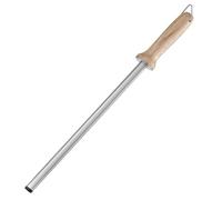 Navaris Diamond Knife Sharpener Steel - Chef Knife Sharpeners with Ergonomic Wooden Handle - Honing Rod for Chef's Knives, Paring Knives, Carving Knives, Japanese Kitchen Knives