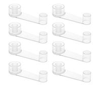 Navaris Floor Mounted Door Stops (Pack of 8) - Adhesive Stop with Swivel Latch to Hold Open Doors - Easy to Fix Catch Stoppers, No Drilling Required