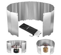 Navaris Foldable Camping Cooking Windshield 16pcs - Portable Camp Gas Stove Kitchen Windbreak - Wind Shield Gadgets - Aluminium Windscreen Guards for Outdoors Picnics & Backpacking