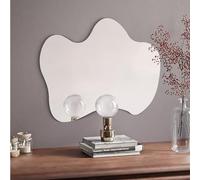 Navaris Frameless Wall Mirror - Irregular Shape Hanging Wall Mounted Mirror - Funky Squiggle Modern Design for Bathroom Hall Living Room Bedroom - 75 x 55 cm