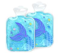 Navaris Girls Hot and Cold Packs (Set of 2) - Kids Reusable Heat and Ice Gel Pack Set - BPA-Free Compress to Cool or Warm - Mermaid Design