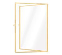 Navaris Gold Photo Frame - A5 Double Floating Brass Picture Frame for Pictures, Photos, Dried Flowers - Glass Frame for Pressed Flower - For S, M, L