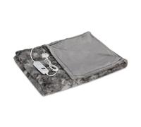 Navaris Grey Heated Throw Electric Blanket, 180 x 130cm Heated Blanket Machine Washable Faux Fur Electric Throw Overblanket with 3HR Auto-Off Timer and 3 x Control Heat Settings