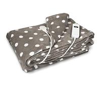 Navaris Grey/White Star Heated Throw Electric Blanket, 180 x 130cm Heated Blanket Machine Washable Electric Throw Overblanket with 3HR Auto-Off Timer and 3 x Control Heat Settings