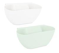 Navaris Hanging Kitchen Waste Bins (Set of 2) - Cupboard Door Container Bin Set for Food Scraps and Veg Peelings from Worktop - Portable Trash Can for RV - 3.8L (1 gal) Capacity