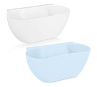 Navaris Hanging Kitchen Waste Bins Set of 2 - Garbage for Food Scraps and Compost - Small Hanging Trash Can Kitchen Counter or RV, Small Kitchen Trash Can, Dustbin for Kitchen, Bin
