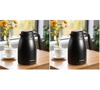 Navaris Insulated Coffee Server - Matte Black Stainless Steel Carafe - Thermal Tea or Water Dispenser - Vacuum Kettle for Hot & Cold Drinks - 1.5 L / 50 oz (Pack of 2)