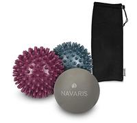 Navaris Lacrosse and Spiky Massage Balls Set - Massager Balls for Massaging Muscles, Thighs, Back, Feet, Hands and Legs