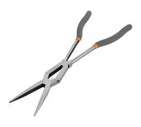 Navaris Long Needle Nose Pliers - Straight Tip - Enhanced Long Reach Wire Cutters - Double Jointed Side Hose Clamp Cutter - with Ergonomic Anti-Slip Grip