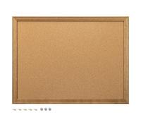 Navaris Magnetic Cork Memo Board - 60 x 45 cm Wall Mounted Pin Board - Notice Message Bulletin Board for Wall with Magnets and Pins for Home or Office