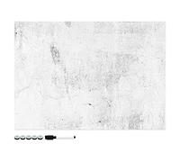 Navaris Magnetic Memo Board Whiteboard - 70 x 50 cm Dry Erase White Board with Design for Wall - Includes Marker and Magnets - Concrete