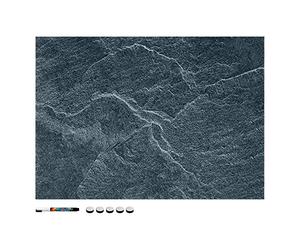 Navaris Magnetic Memo Board Whiteboard - 70 x 50 cm Dry Erase White Board with Design for Wall - Includes Marker and Magnets - Black Stone