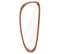 Navaris Pebble Wall Mirror - 60 x 24.5 cm - Wooden Asymmetrical Mirror - Trendy Funky Abstract Design - Aesthetic Home Decor - Beechwood Frame