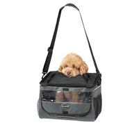 Navaris Pet Carrier for Bikes - Bike Basket Dog Carrier - Ideal Carriers for Small to Medium Dogs Up to 10kg (22lbs) - Drawstring Bag with Secure Locks and Strap - Grey